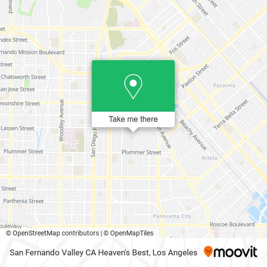 San Fernando Valley CA Heaven's Best map