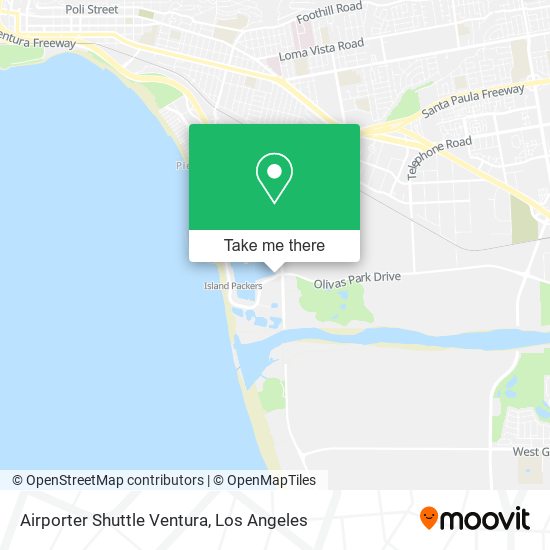 Airporter Shuttle Ventura map