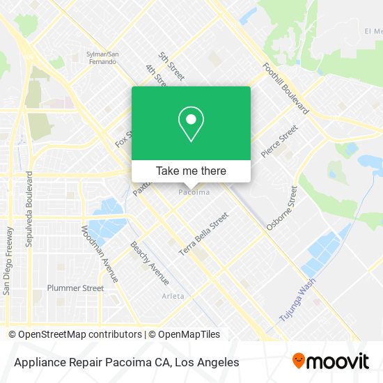 Appliance Repair Pacoima CA map