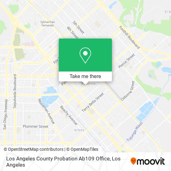 Los Angeles County Probation Ab109 Office map