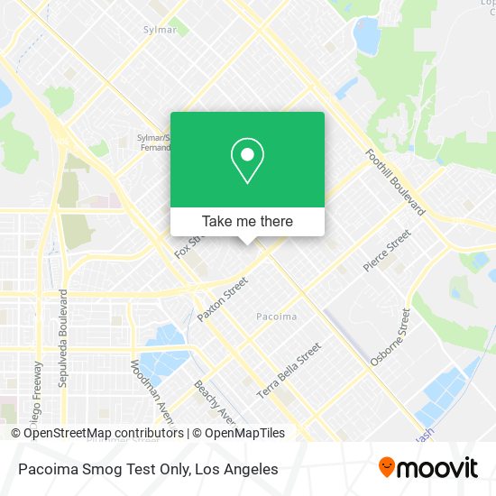 Pacoima Smog Test Only map
