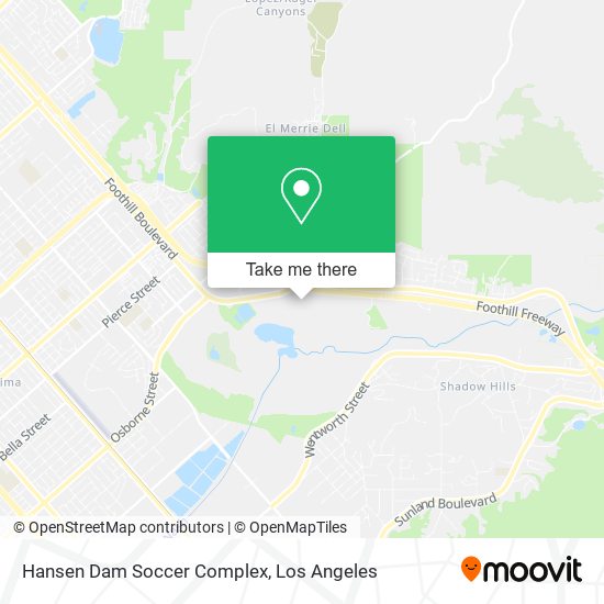 Hansen Dam Soccer Complex map