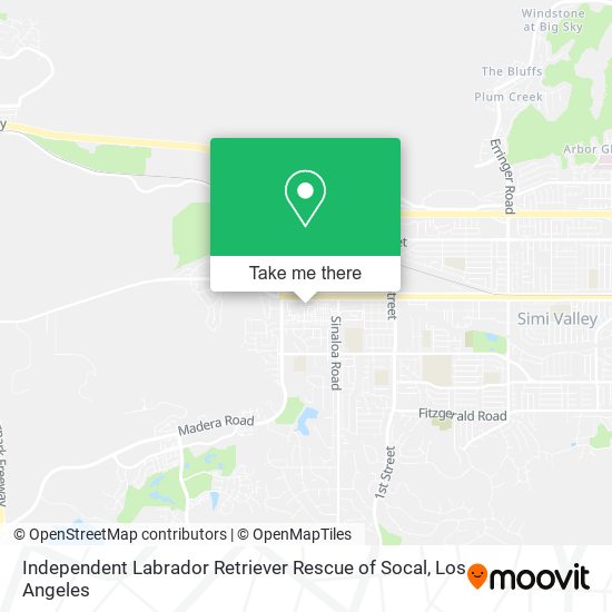 Independent Labrador Retriever Rescue of Socal map