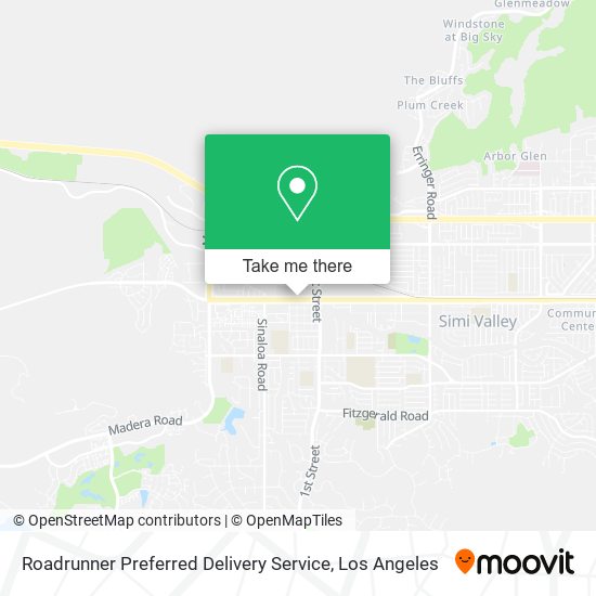 Mapa de Roadrunner Preferred Delivery Service
