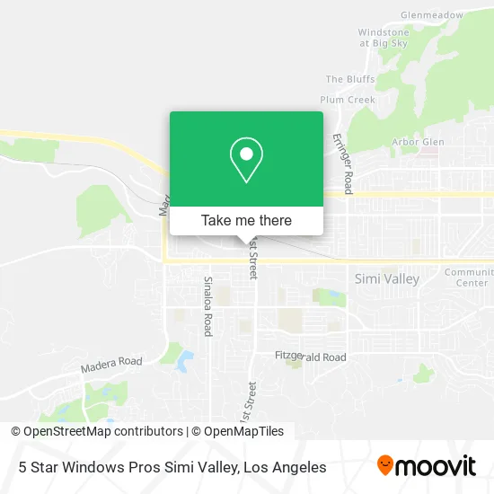 Mapa de 5 Star Windows Pros Simi Valley