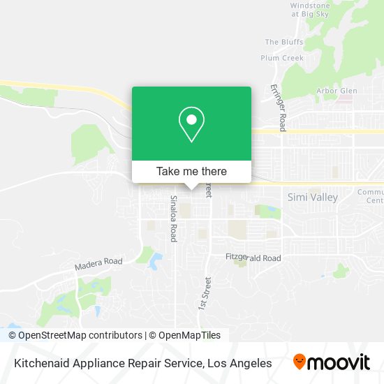 Mapa de Kitchenaid Appliance Repair Service