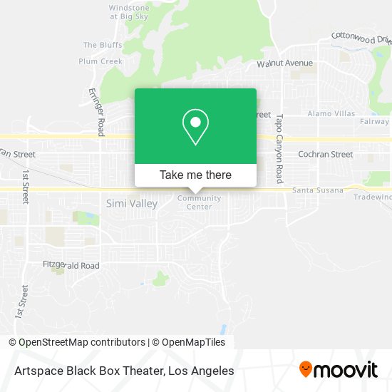 Mapa de Artspace Black Box Theater