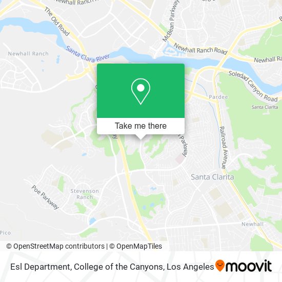 Esl Department, College of the Canyons map