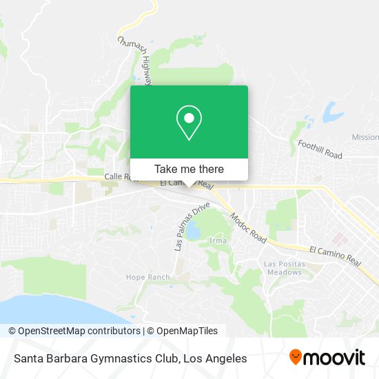 Mapa de Santa Barbara Gymnastics Club