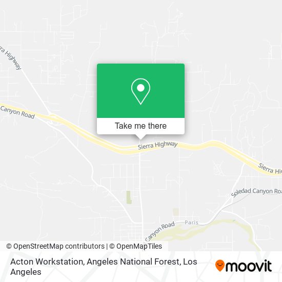 Acton Workstation, Angeles National Forest map