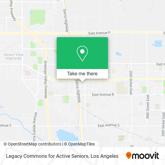 Legacy Commons for Active Seniors map