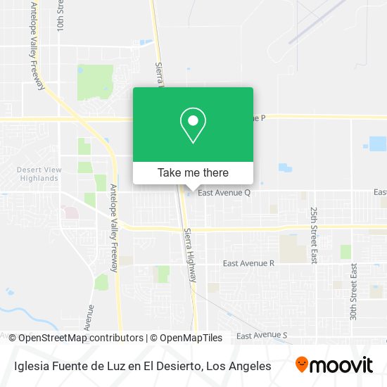 Mapa de Iglesia Fuente de Luz en El Desierto