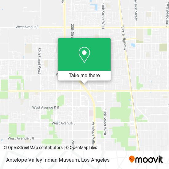 Antelope Valley Indian Museum map