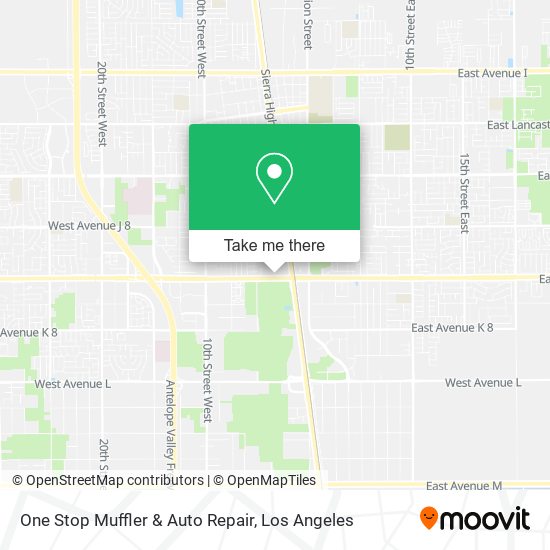 Mapa de One Stop Muffler & Auto Repair