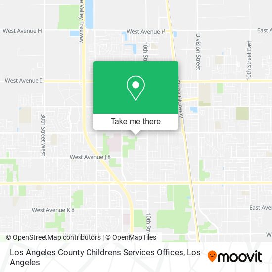 Mapa de Los Angeles County Childrens Services Offices