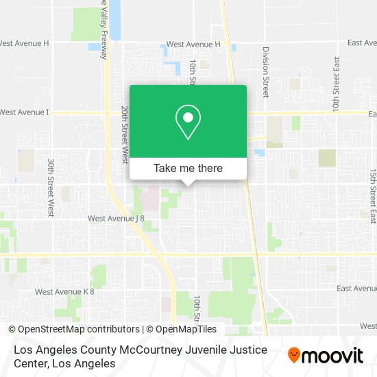 Los Angeles County McCourtney Juvenile Justice Center map