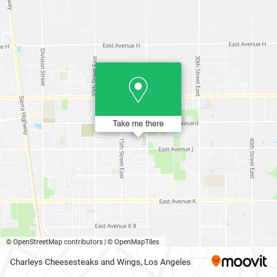 Charleys Cheesesteaks and Wings map