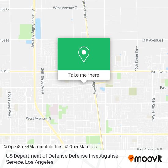 Mapa de US Department of Defense Defense Investigative Service