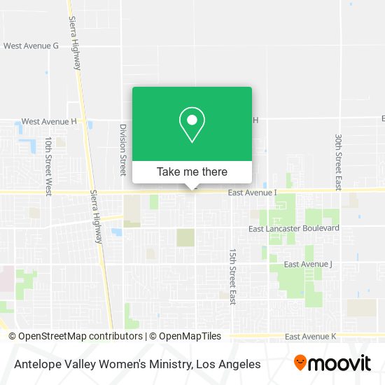 Antelope Valley Women's Ministry map