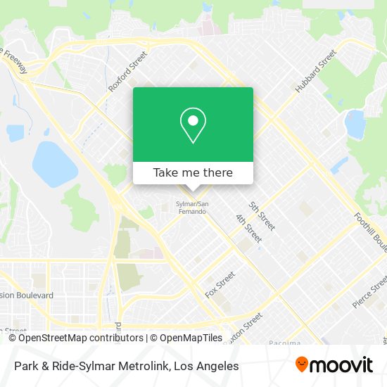 Mapa de Park & Ride-Sylmar Metrolink