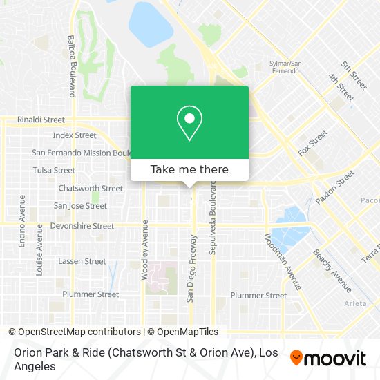 Orion Park & Ride (Chatsworth St & Orion Ave) map