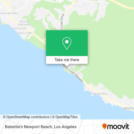 Babettie's Newport Beach map