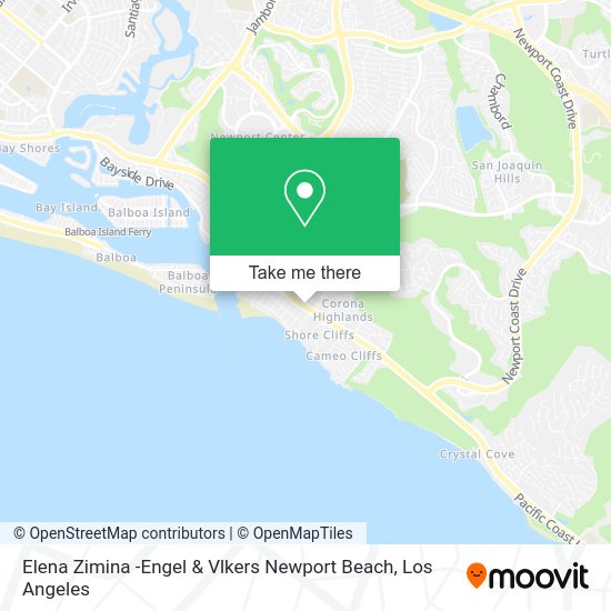 Elena Zimina -Engel & Vlkers Newport Beach map