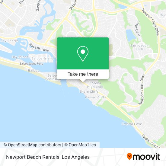 Newport Beach Rentals map