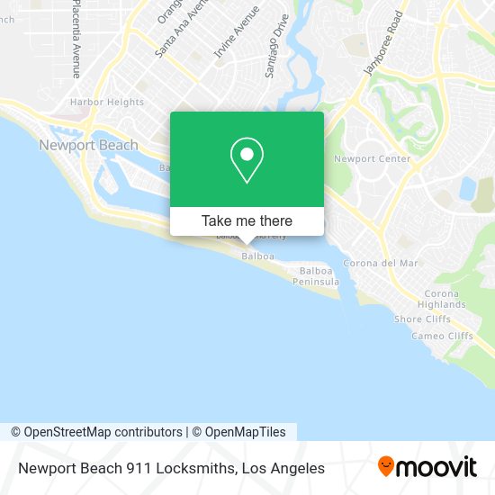 Newport Beach 911 Locksmiths map