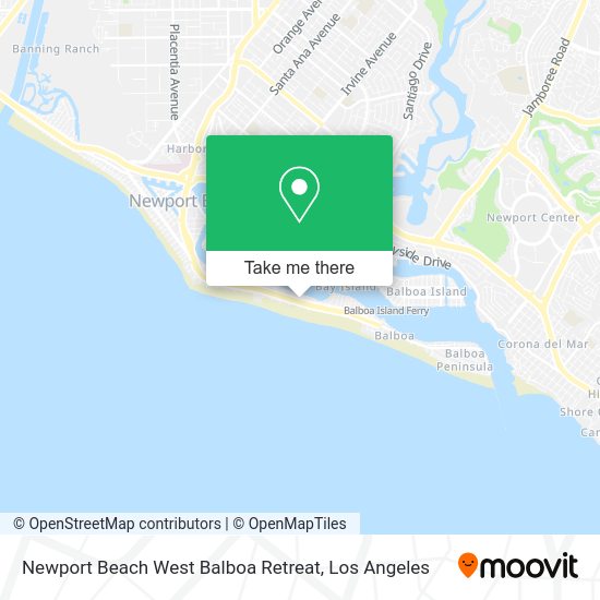 Newport Beach West Balboa Retreat map