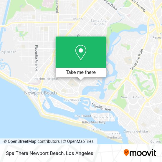 Mapa de Spa Thera Newport Beach