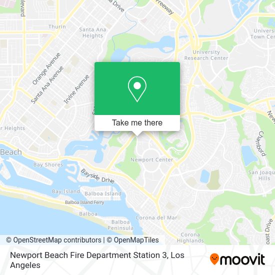 Newport Beach Fire Department Station 3 map