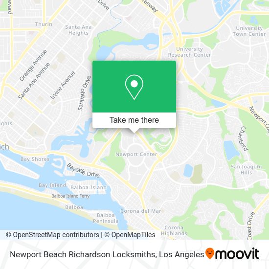 Newport Beach Richardson Locksmiths map