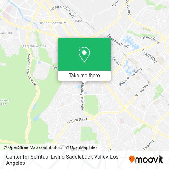 Center for Spiritual Living Saddleback Valley map
