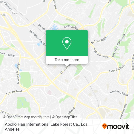 Apollo Hair International Lake Forest Ca. map