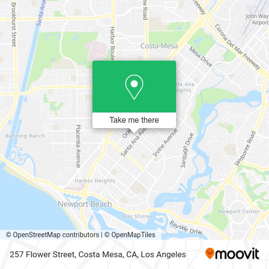 Mapa de 257 Flower Street, Costa Mesa, CA