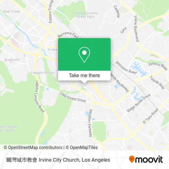 爾灣城市教會 Irvine City Church map