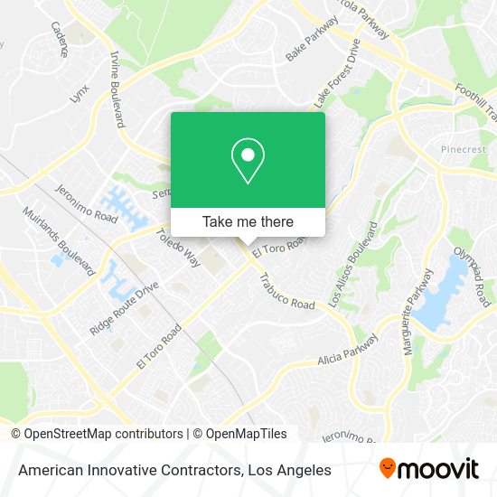 American Innovative Contractors map