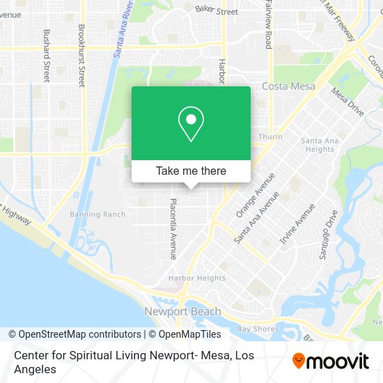 Center for Spiritual Living Newport- Mesa map