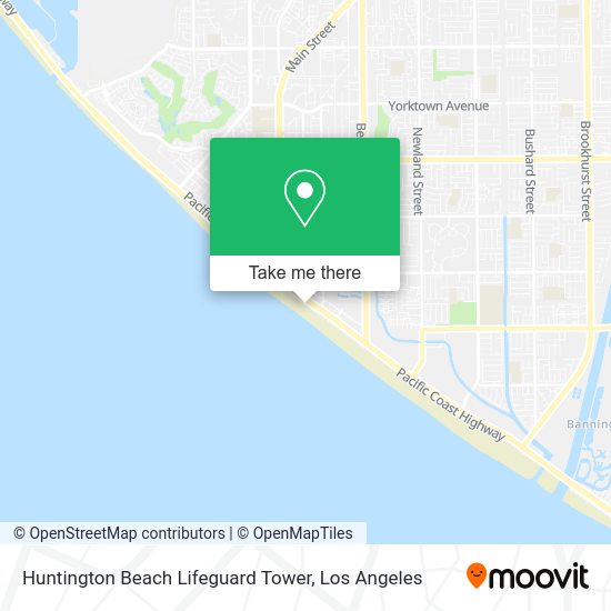 Huntington Beach Lifeguard Tower map