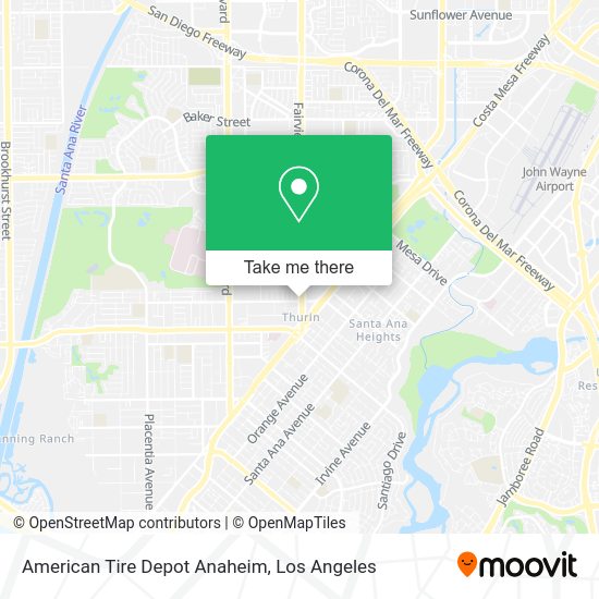 American Tire Depot Anaheim map