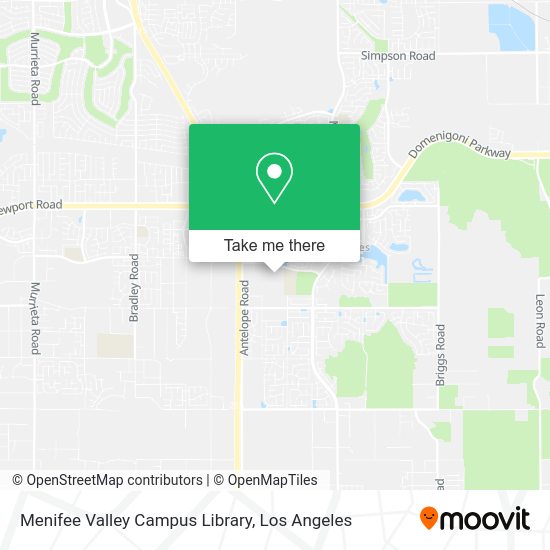 Mapa de Menifee Valley Campus Library