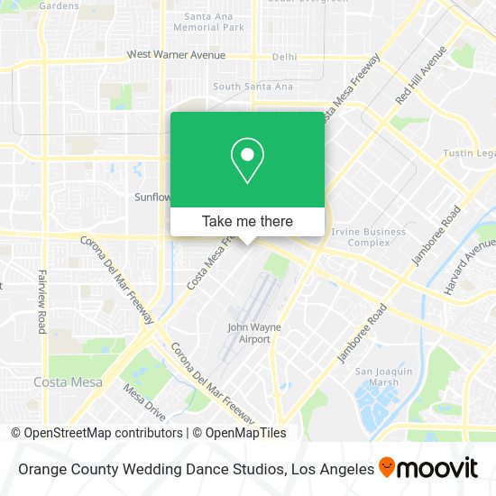 Orange County Wedding Dance Studios map
