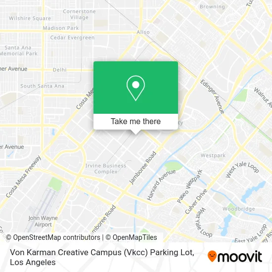 Mapa de Von Karman Creative Campus (Vkcc) Parking Lot