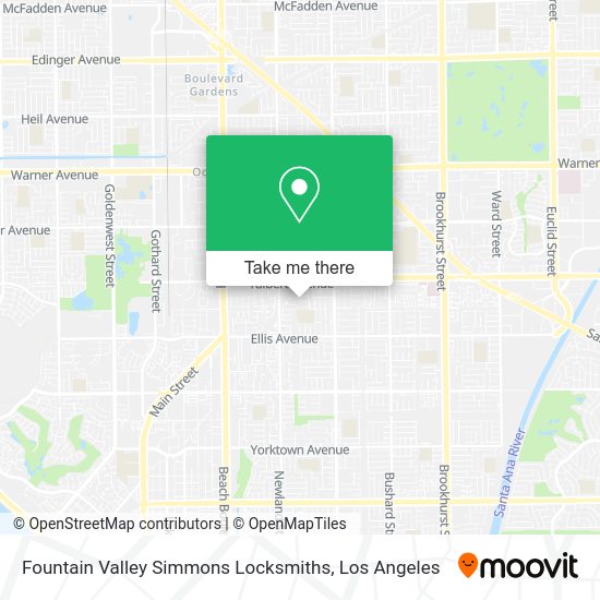 Fountain Valley Simmons Locksmiths map
