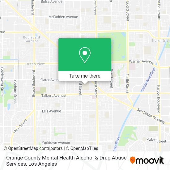 Orange County Mental Health Alcohol & Drug Abuse Services map