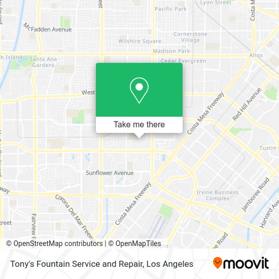 Mapa de Tony's Fountain Service and Repair