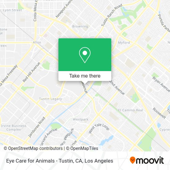 Mapa de Eye Care for Animals - Tustin, CA