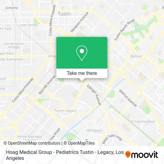 Hoag Medical Group - Pediatrics Tustin - Legacy map