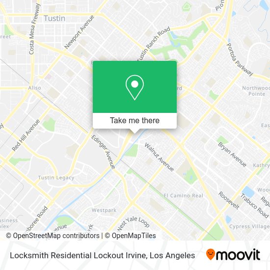 Locksmith Residential Lockout Irvine map